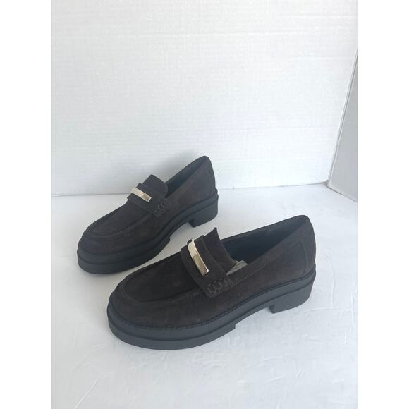 NWT Steve Madden Rodrigo Brown Suede Slip On Lug Sole Loafer Platform Shoes 7.5 - Picture 1 of 11